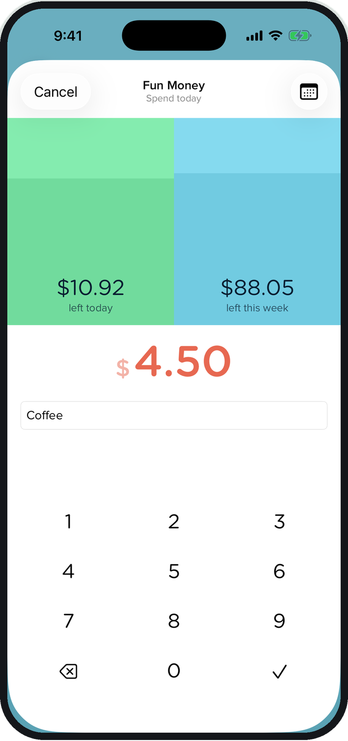 Adding an expense to a shared budget in Pennies+